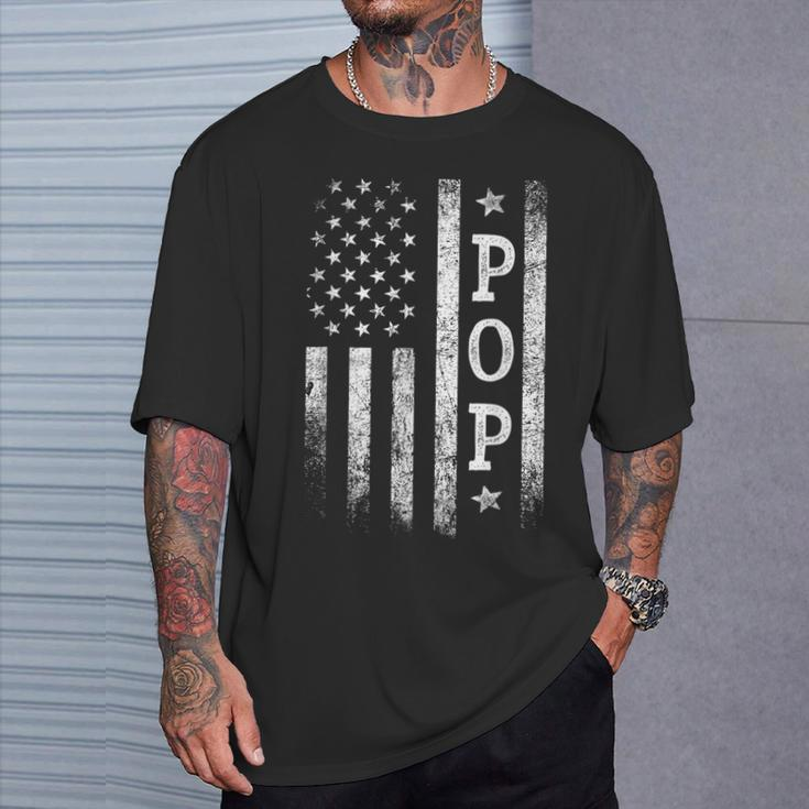 Pop American Flag Pop Patriotic Father's Day T-Shirt Gifts for Him