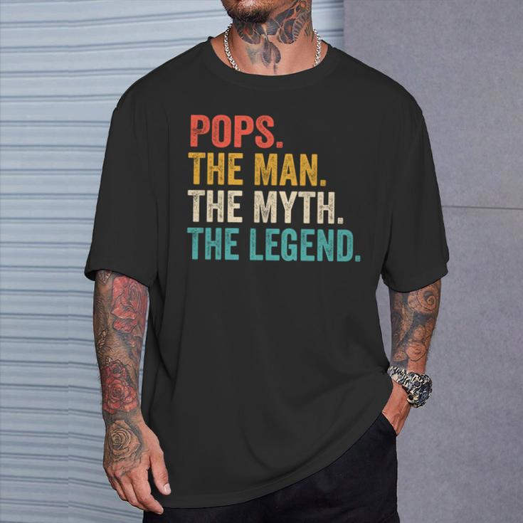 Pops Der Mann Der Mythos Die Legende Popsatertags-Vintage T-Shirt Geschenke für Ihn