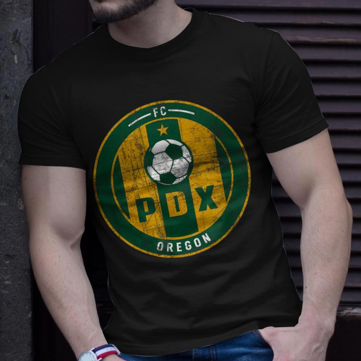 Portland Soccer Jersey Distressed Badge Original T-Shirt Gifts for Him