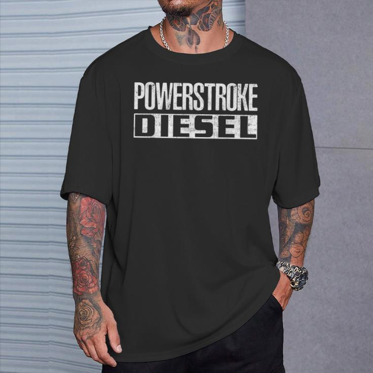 Power Stroke Roll Coal Turbo Diesels Powers Diesel Mechanic T-Shirt Gifts for Him