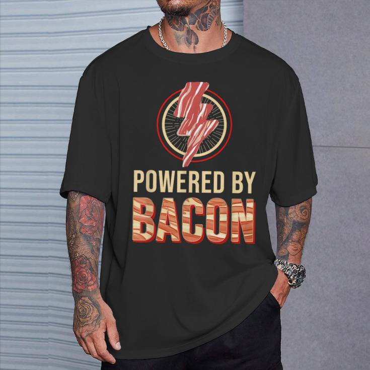Powered By Bacon Bacon Lover T-Shirt Gifts for Him