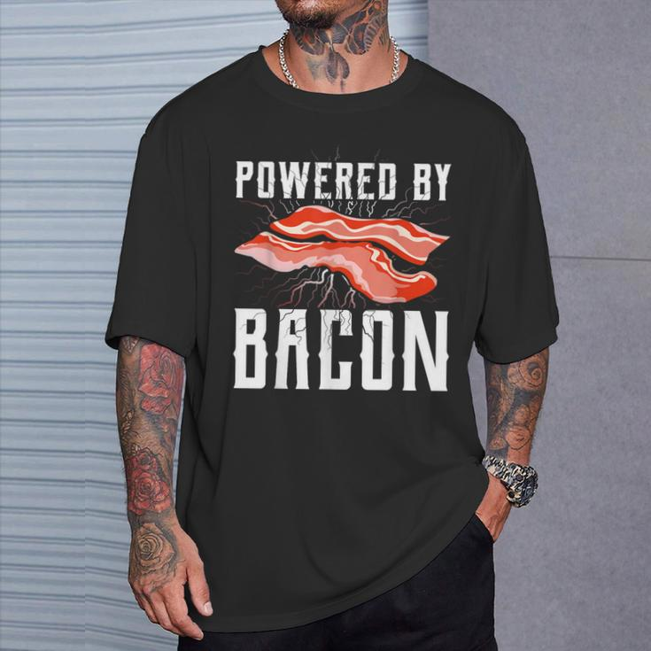 Powered By Bacon For Meat Lovers Keto Bacon T-Shirt Gifts for Him