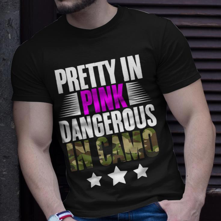 Pretty Pink Dangerous In Camo Hunting Hobby T-Shirt Gifts for Him