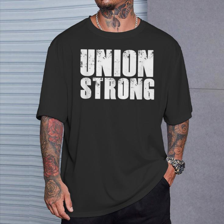 Pro Union Strong Blue Collar Worker Labor Day Papa T-Shirt Gifts for Him