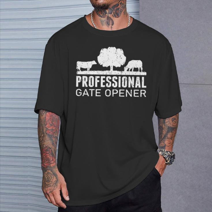 Professional Gate Opener Cow Farm T-Shirt Gifts for Him