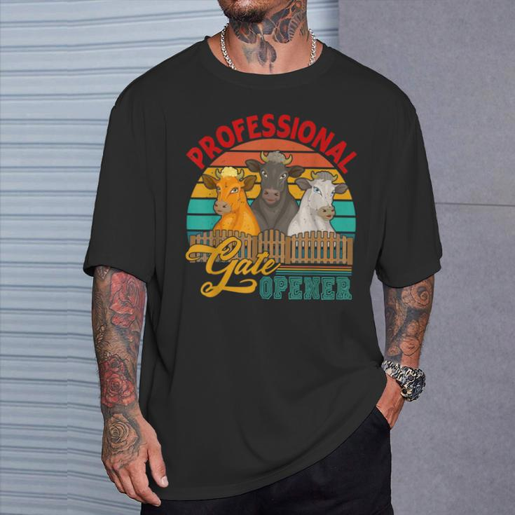 Professional Gate Opener Cow Apparel T-Shirt Gifts for Him