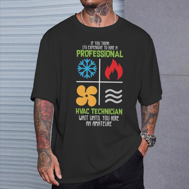 Professional Hvac Technician Hvac Heating Cooling T-Shirt Gifts for Him