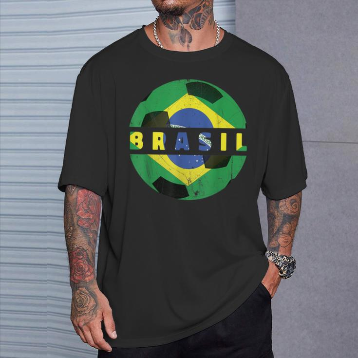 Projeto Do Brasil De Futebol Brazil Flag Soccer Team Fan T-Shirt Gifts for Him