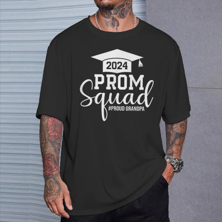 Prom Squad 2024 Graduation Prom Class Of 2024 Proud Grandpa T-Shirt Gifts for Him