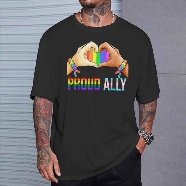 Proud Ally Pride Lgbt Transgender Flag Heart Gay Lesbian T-Shirt Gifts for Him