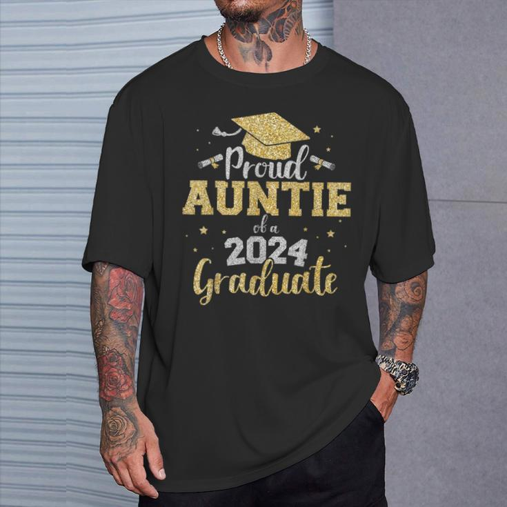 Proud Auntie Of A Class Of 2024 Graduate Senior Graduation T-Shirt Gifts for Him