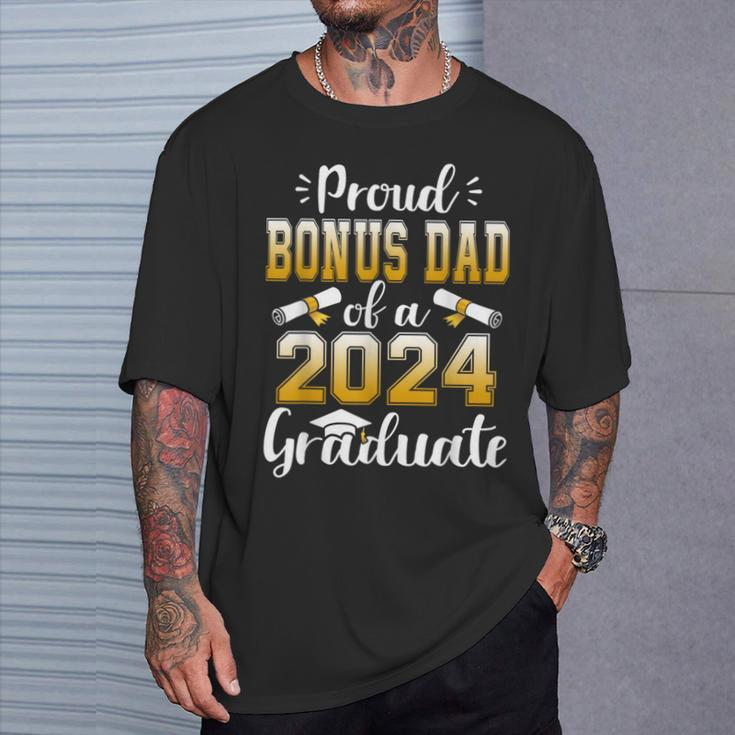Proud Bonus Dad Of A Class Of 2024 Graduate Senior T-Shirt Gifts for Him