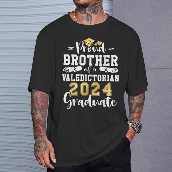 Proud Brother Of A Valedictorian Class 2024 Graduation T-Shirt Gifts for Him