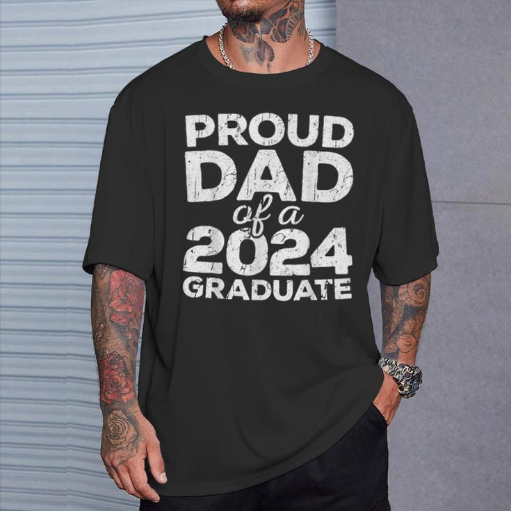 Proud Dad Of A 2024 Graduate Senior Class Graduation T-Shirt Gifts for Him