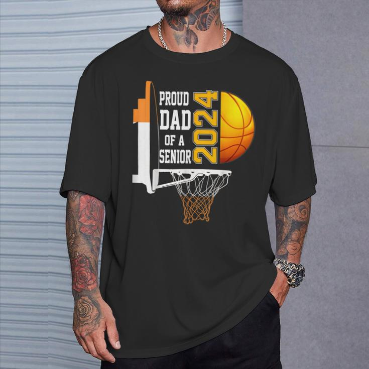 Proud Dad Of A Basketball Senior 2024 T-Shirt Gifts for Him
