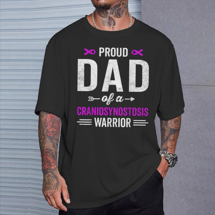 Proud Dad Of A Craniosynostosis Warrior Awareness Recovery T-Shirt Gifts for Him