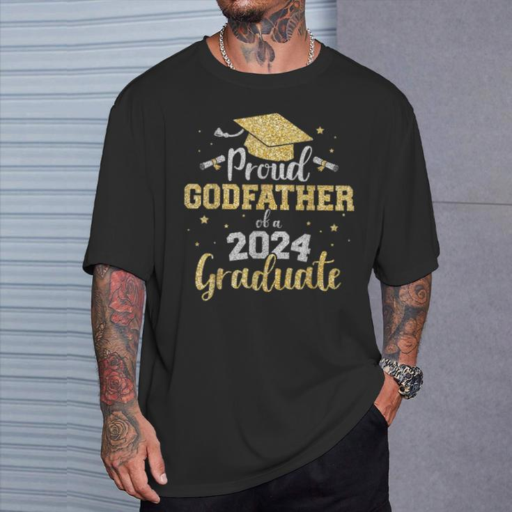 Proud Godfather Of Class Of 2024 Graduate Senior Graduation T-Shirt Gifts for Him