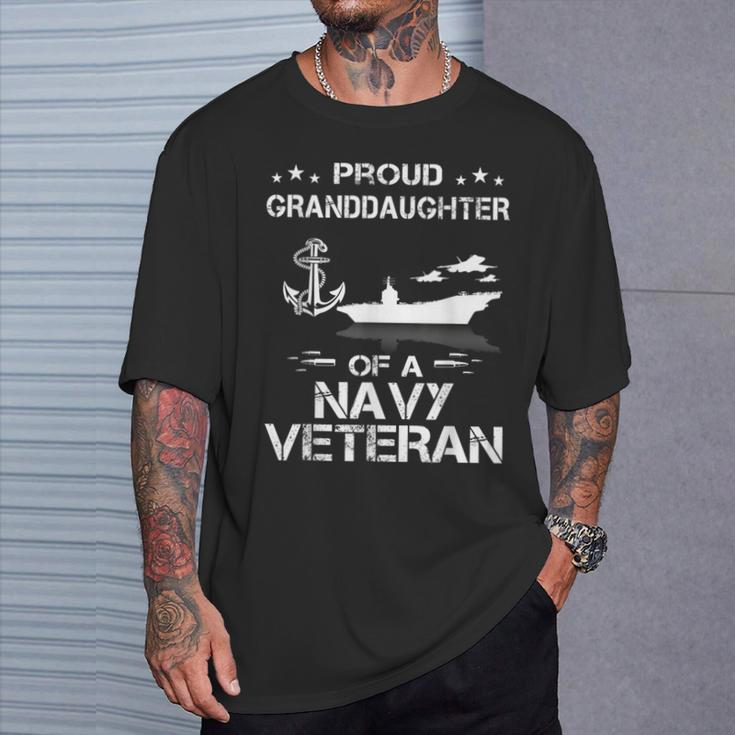 Proud Granddaughter Of A Navy VeteranT-Shirt Gifts for Him