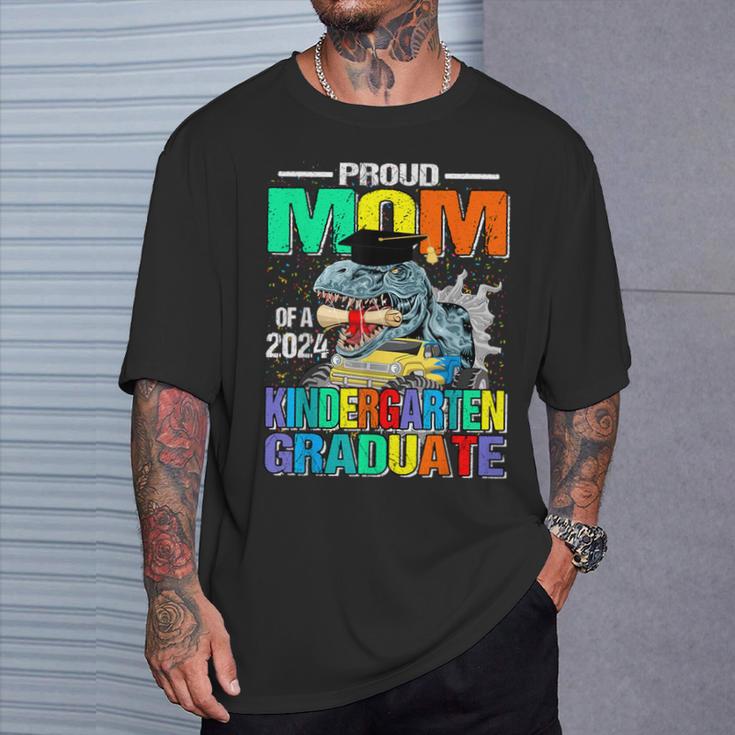 Proud Mom Of A 2024 Kindergarten Graduate Dinosaur T-Shirt Gifts for Him