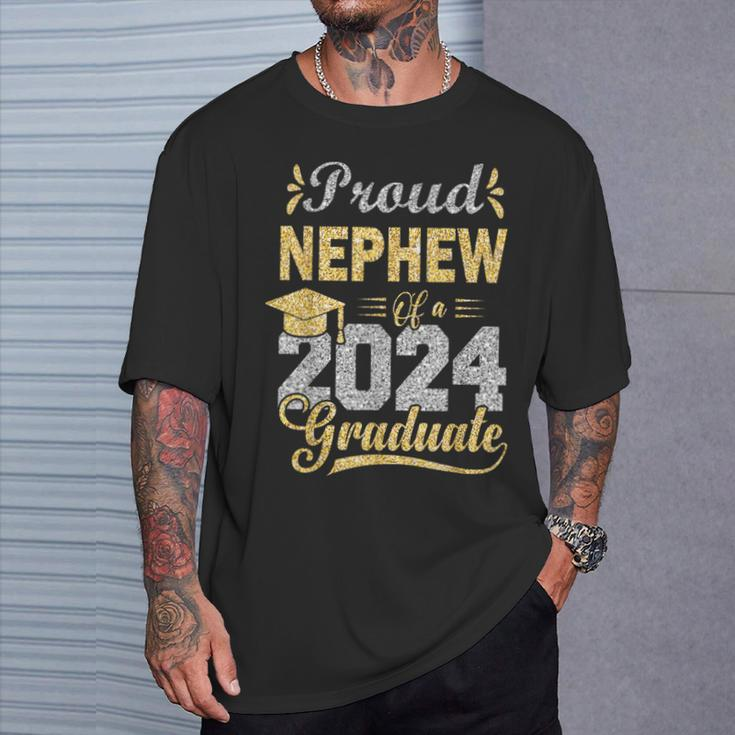 Proud Nephew Of A 2024 Graduate Graduation Senior 2024 T-Shirt Gifts for Him
