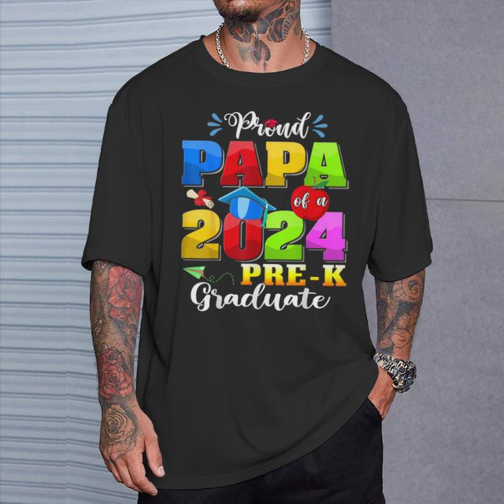 Proud Papa Of A 2024 Pre-K Graduate Family Lover T-Shirt Gifts for Him