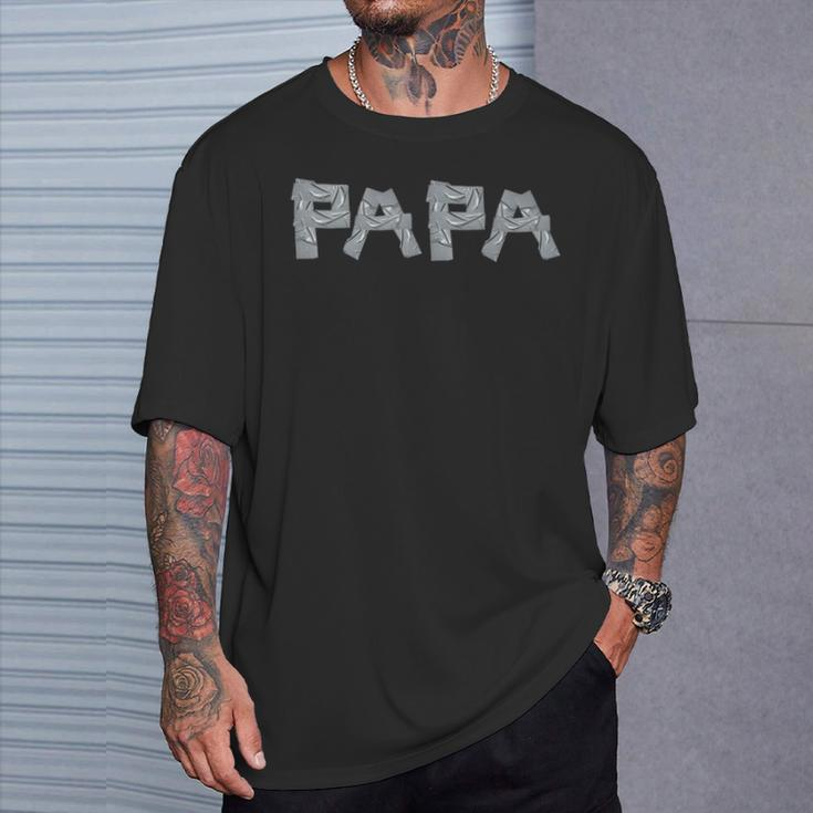 Proud Papa Fathers Day 2024 Dad Tape Style T-Shirt Gifts for Him