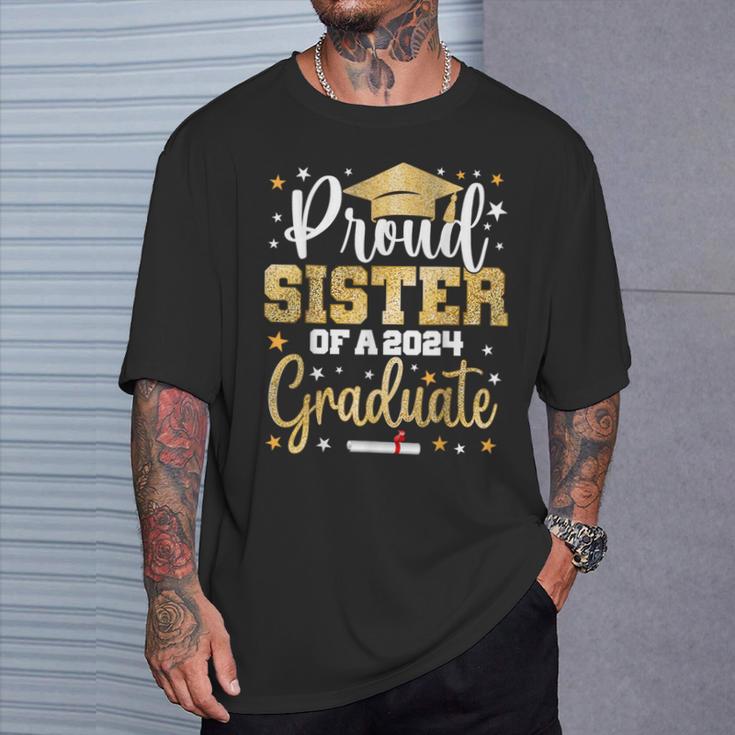 Proud Sister Of A 2024 Graduate Class Senior Graduation T-Shirt Gifts for Him