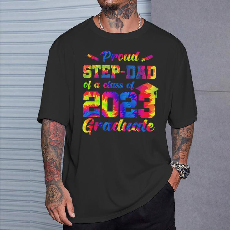 Proud Stepdad Of A Class Of 2023 Graduate Senior Tie Dye T-Shirt Gifts for Him