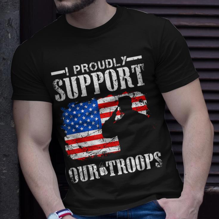 I Proudly Support Our Troops Veteran T-Shirt Gifts for Him