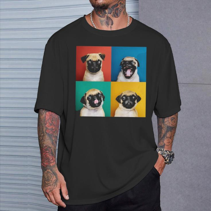 Pug Puppy Portrait Photos Carlino For Dog Lovers T-Shirt Gifts for Him