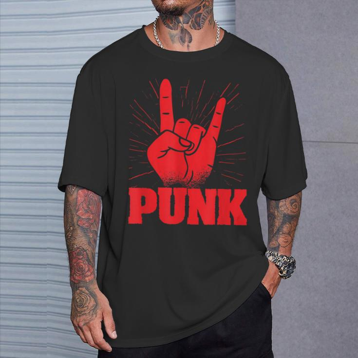 Punk Mohawk Punk Rocker Punker Black T-Shirt Geschenke für Ihn