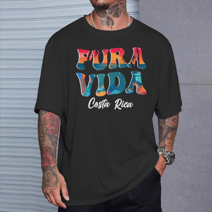 Pura Vida Costa Rica Souvenir Cool Central America Travel T-Shirt Gifts for Him