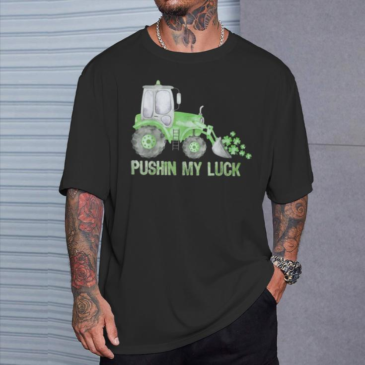 Pushing My Luck Construction Worker St Patrick's Day Boys T-Shirt Gifts for Him