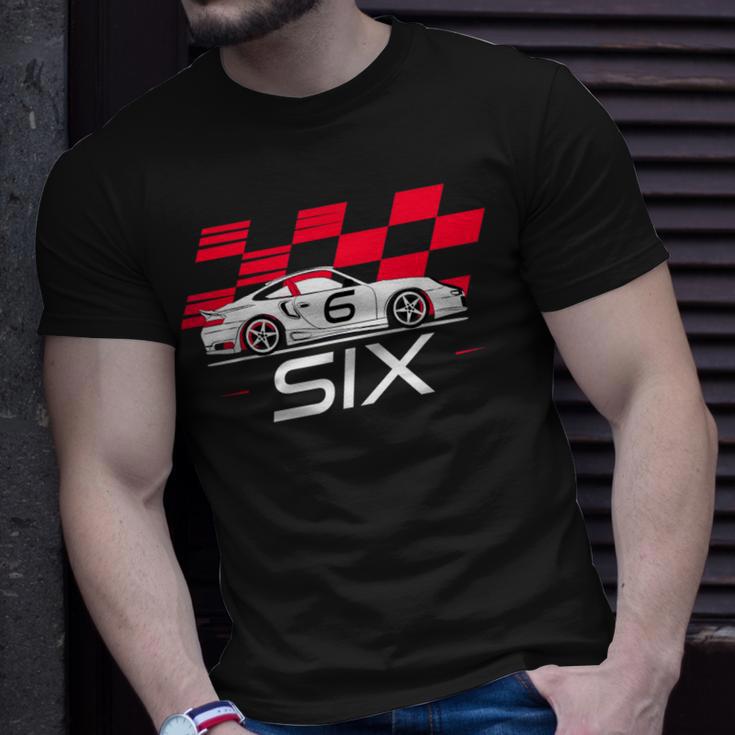 Race Car 6Th Birthday Six Year Old Boy Party T-Shirt Gifts for Him