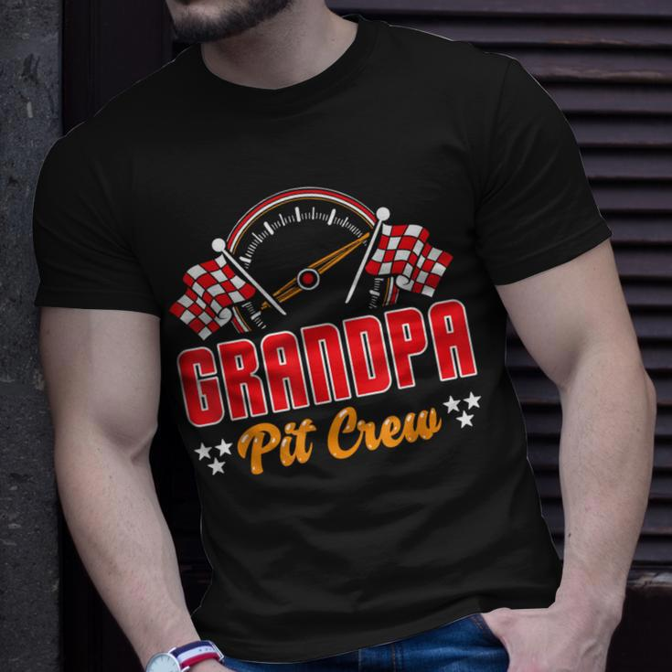 Race Car Birthday Grandpa Pit Crew Racing Car Party Family T-Shirt Gifts for Him