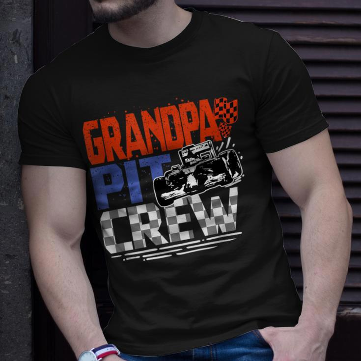 Race Car Themed Birthday Party Grandpa Pit Crew Costume T-Shirt Gifts for Him