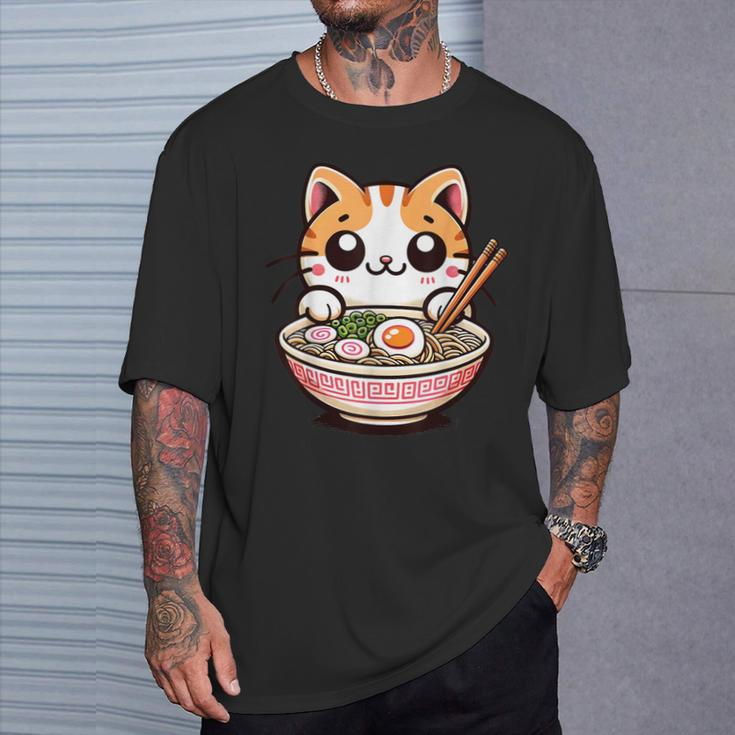 Ramen Cat Kawaii Anime Cat Ramen Lover Sweet T-Shirt Gifts for Him