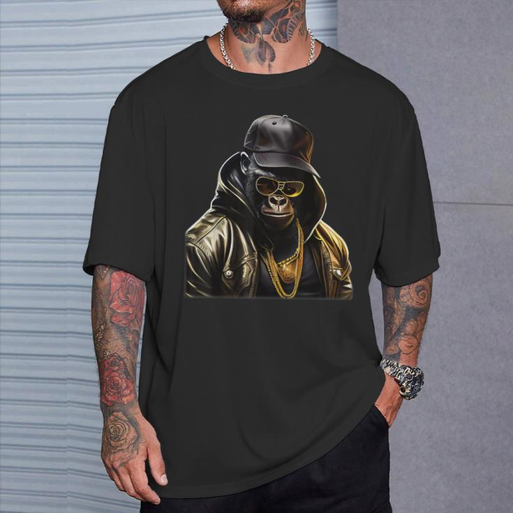 Rapper Gorilla I Retro Hip Hop I Gorilla Hip Hop Gangster T-Shirt Geschenke für Ihn
