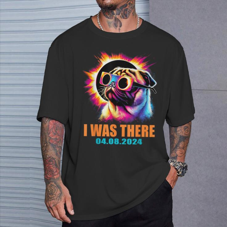 I Was There Total Solar Eclipse 2024 Pug Dog With Glasses T-Shirt Gifts for Him