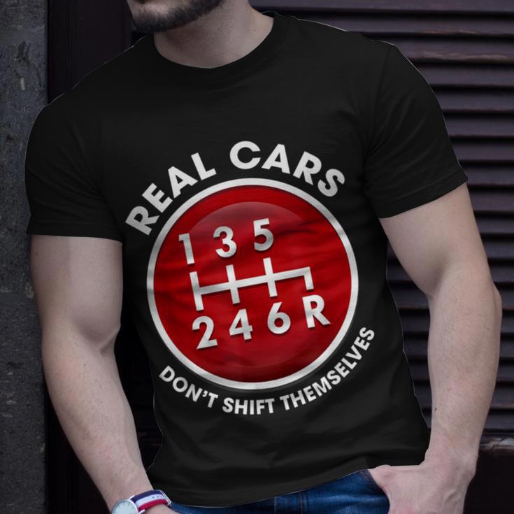 Real Cars Don't Shift Themselves 6-Speed Manual Pattern Idea T-Shirt Gifts for Him