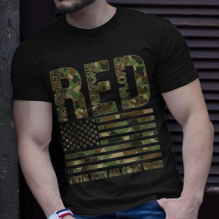 Red Friday Military Veteran Remember Everyone Deployed Camo T-Shirt Gifts for Him