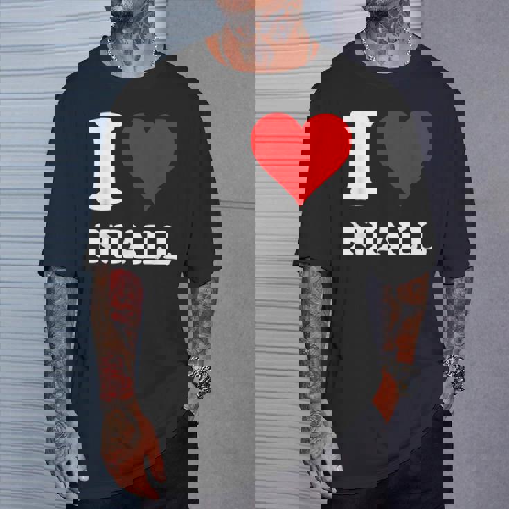 Red Heart I Love Niall T-Shirt Gifts for Him