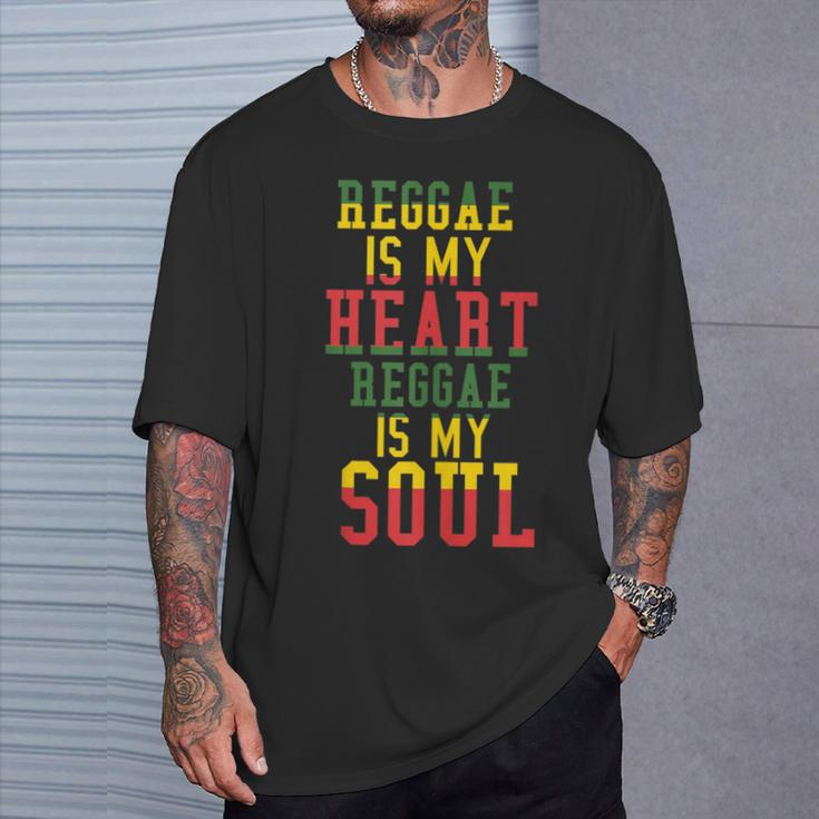 Reggae Is My Heart Reggae Is My Soul Rasta Reggae T-Shirt Gifts for Him