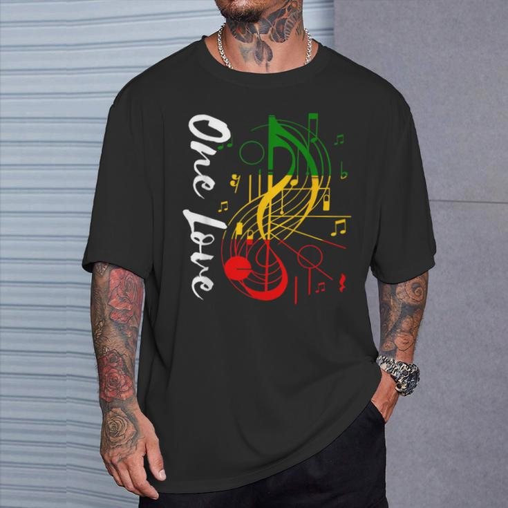 Reggae Rastafari Roots One Love Rastafarian Reggae Music T-Shirt Gifts for Him