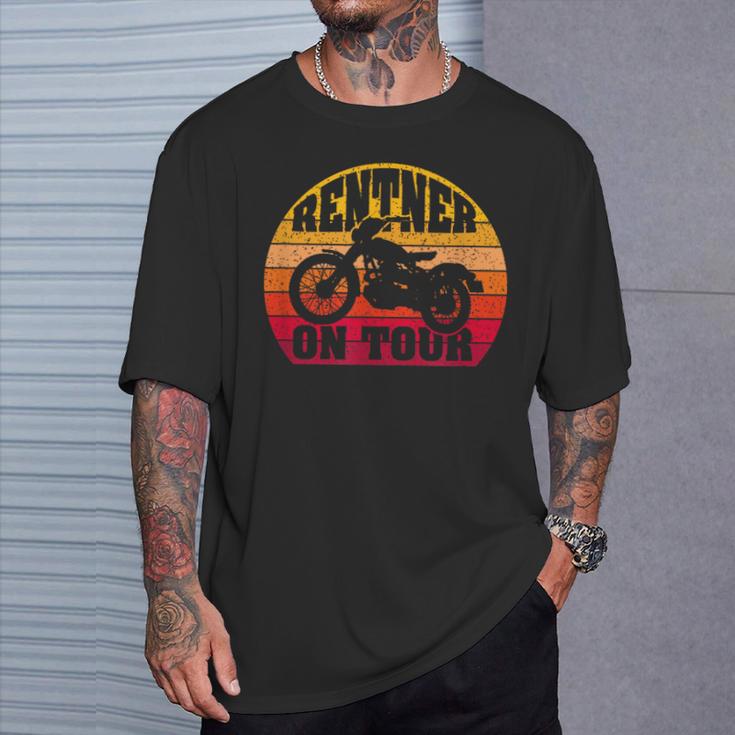 Rentner On Tourintage Motorcycle Biker T-Shirt Geschenke für Ihn