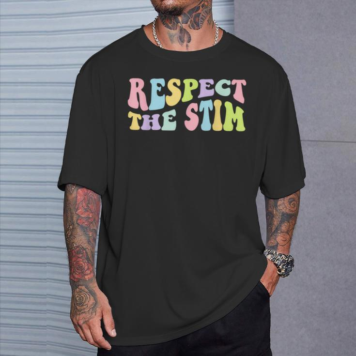Respect The Stim Autism Stimming Autistic Special Education T-Shirt Gifts for Him