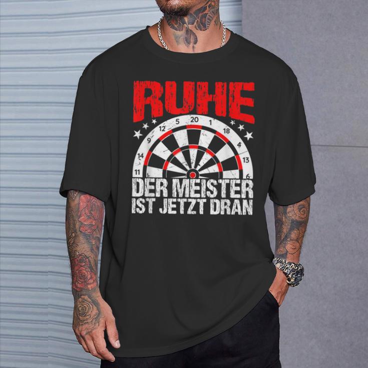 Rest Der Meister Ist Jetzt Dran Dart Spieler Schwarzes T-Shirt Geschenke für Ihn