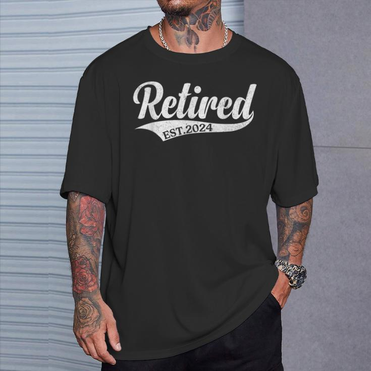 Retired Est 2024 Retirement Women T-Shirt Gifts for Him