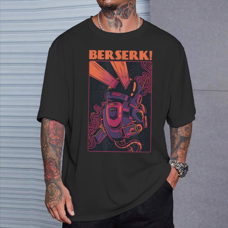 Retro Berserk Grafik T-Shirt in Schwarz, Vintage Anime Design Tee Geschenke für Ihn