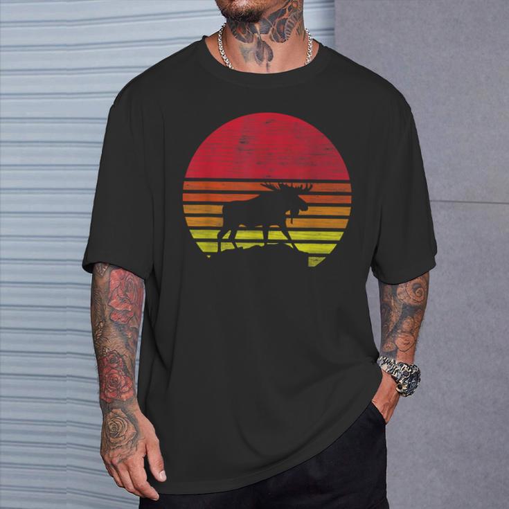 Retro Elk Silhouette T-Shirt Geschenke für Ihn